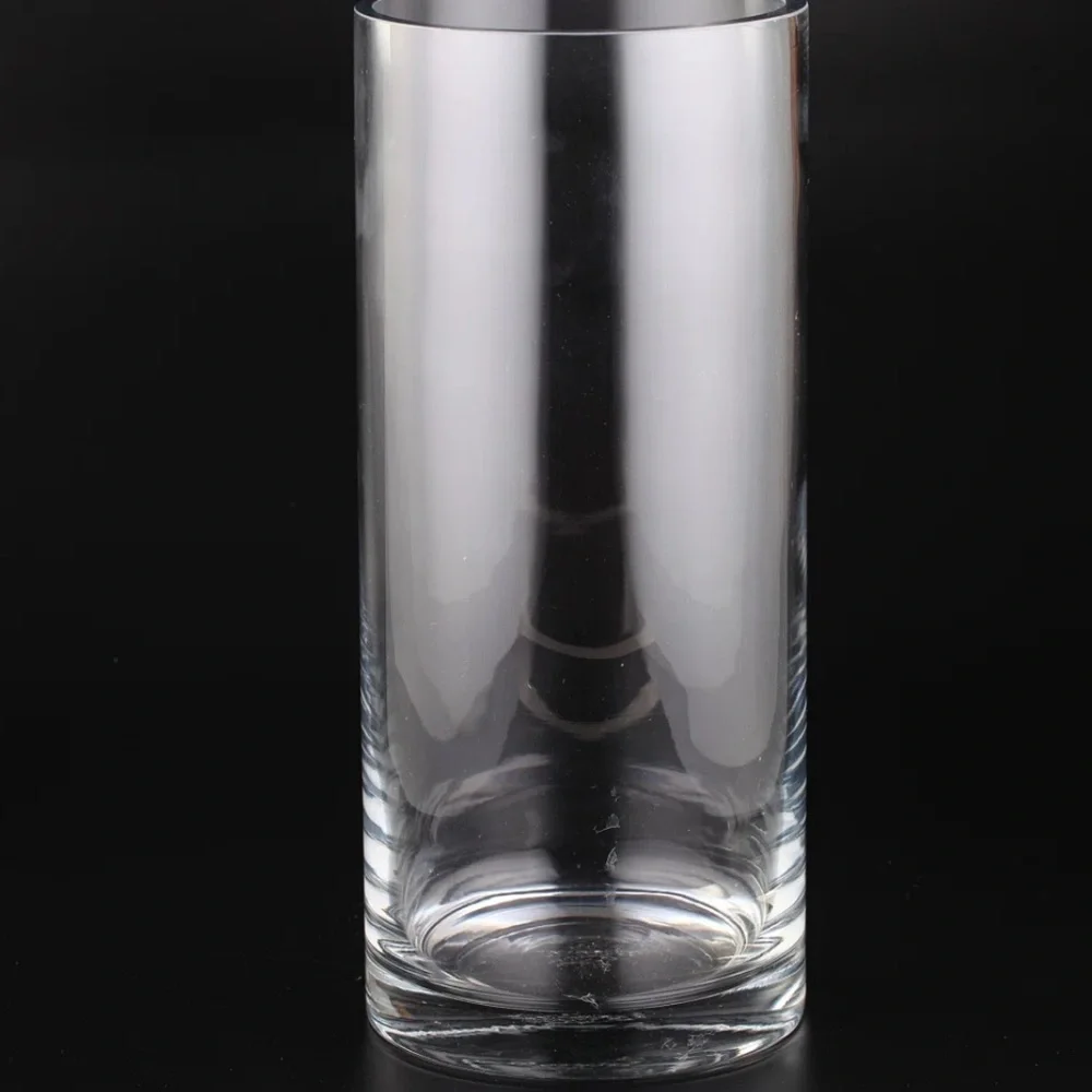 Restoration Hardware Cylinder Glass Vase Thick Modern Minimalist Clean V Day NWT